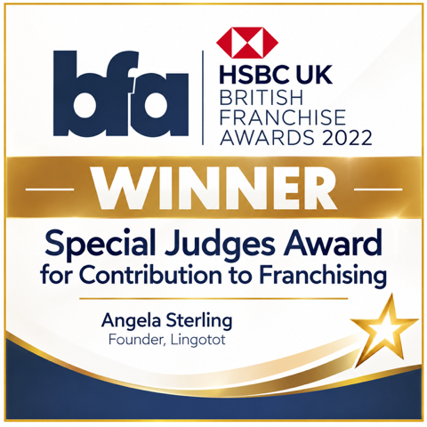 Angela Sterling, Lingotot founder, winner of the 2022 BFA Special Judges Award for Contribution to Franchising